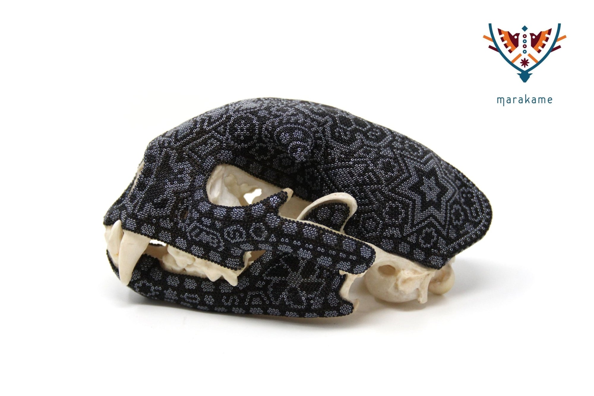 Cráneo de gato - Aikutsita I - Arte Huichol - Marakame