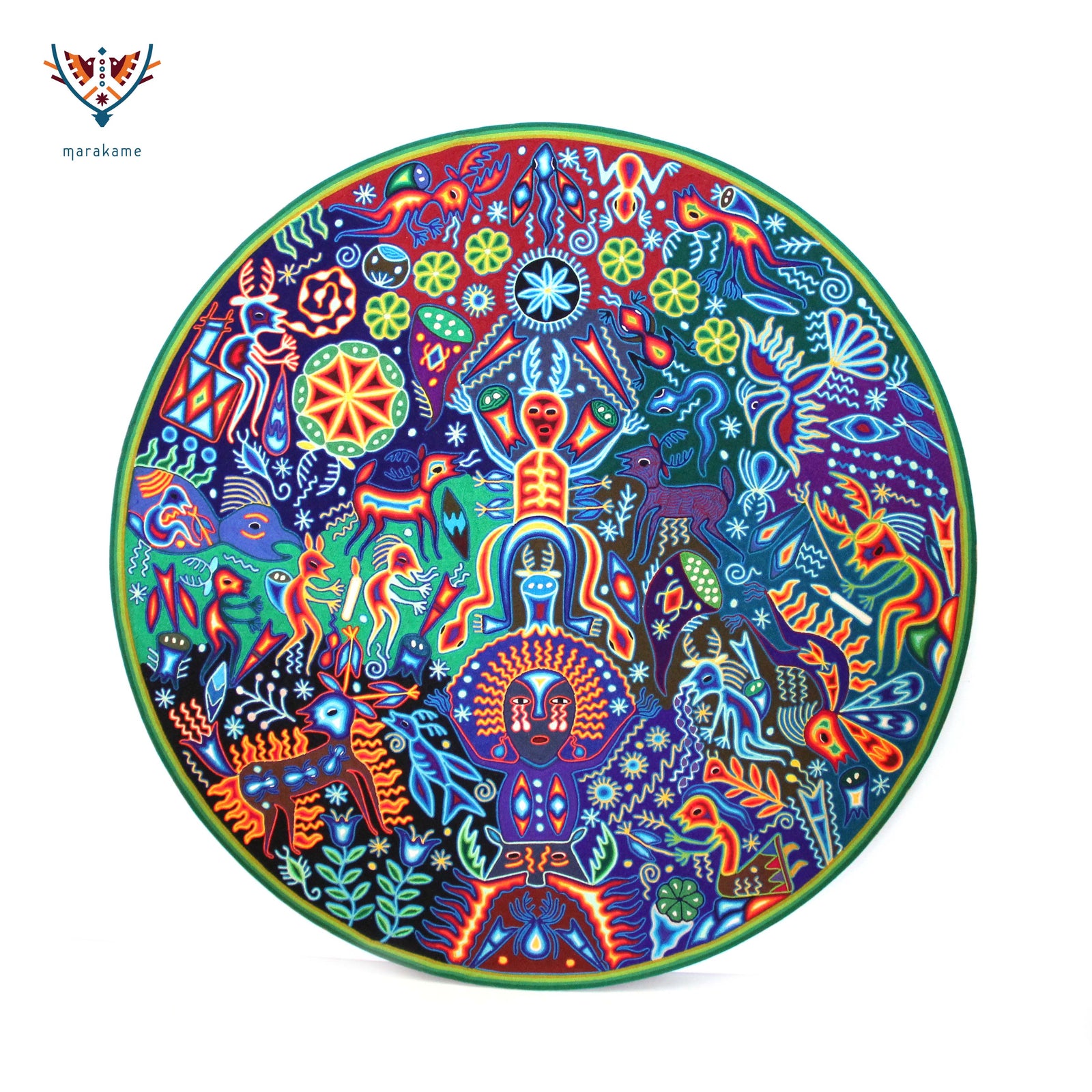 Nierika de Estambre Huichol - Nakawe - 120 cm. de diámetro