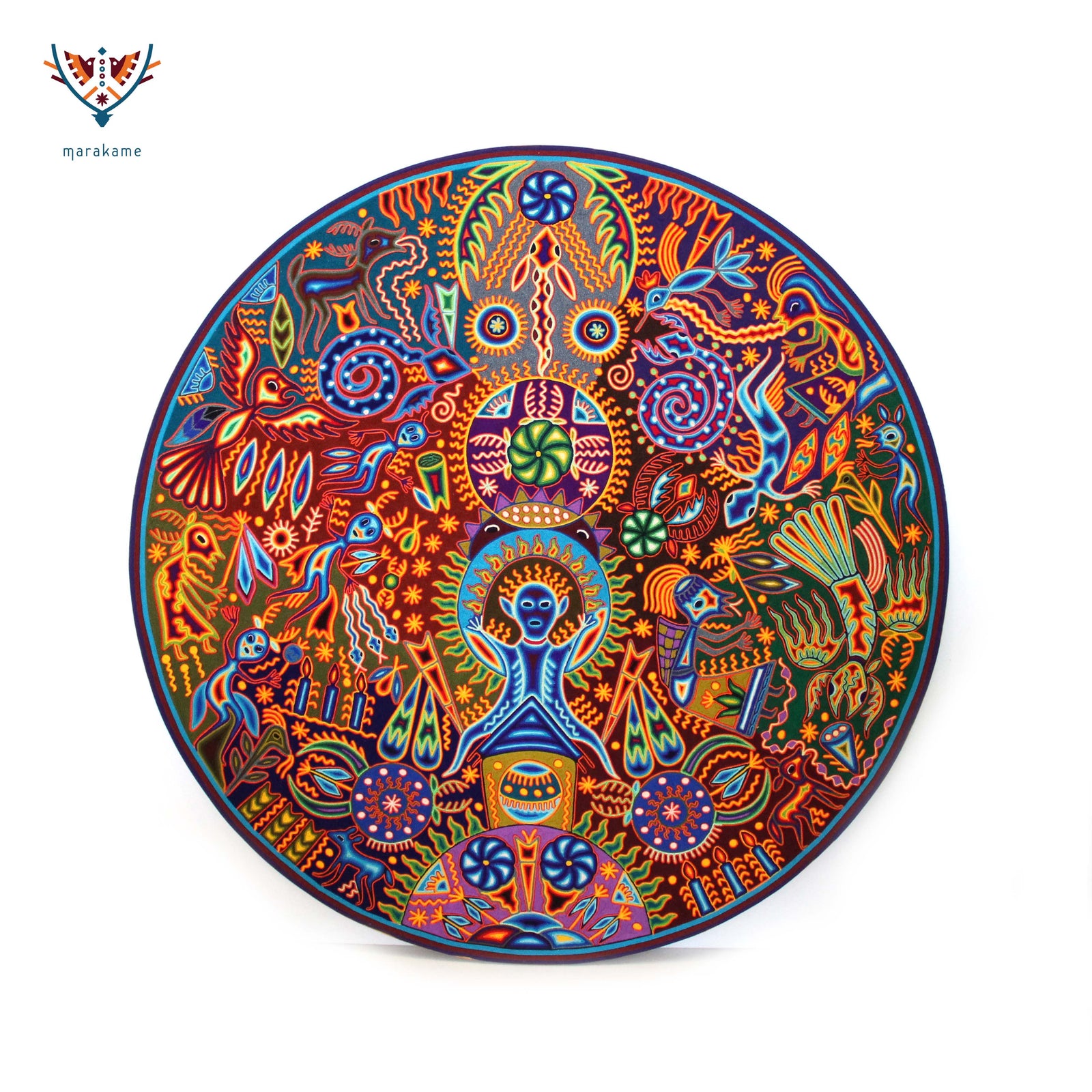 Nierika de Estambre Huichol - Niwetsika - 120 cm. de diámetro