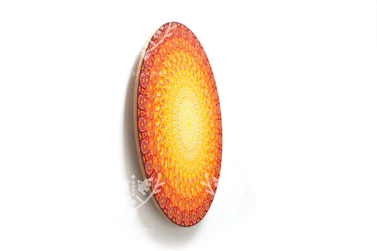 Nierika de micro chaquira Círculo Huichol - Remolino Tatewari - 90 cm.