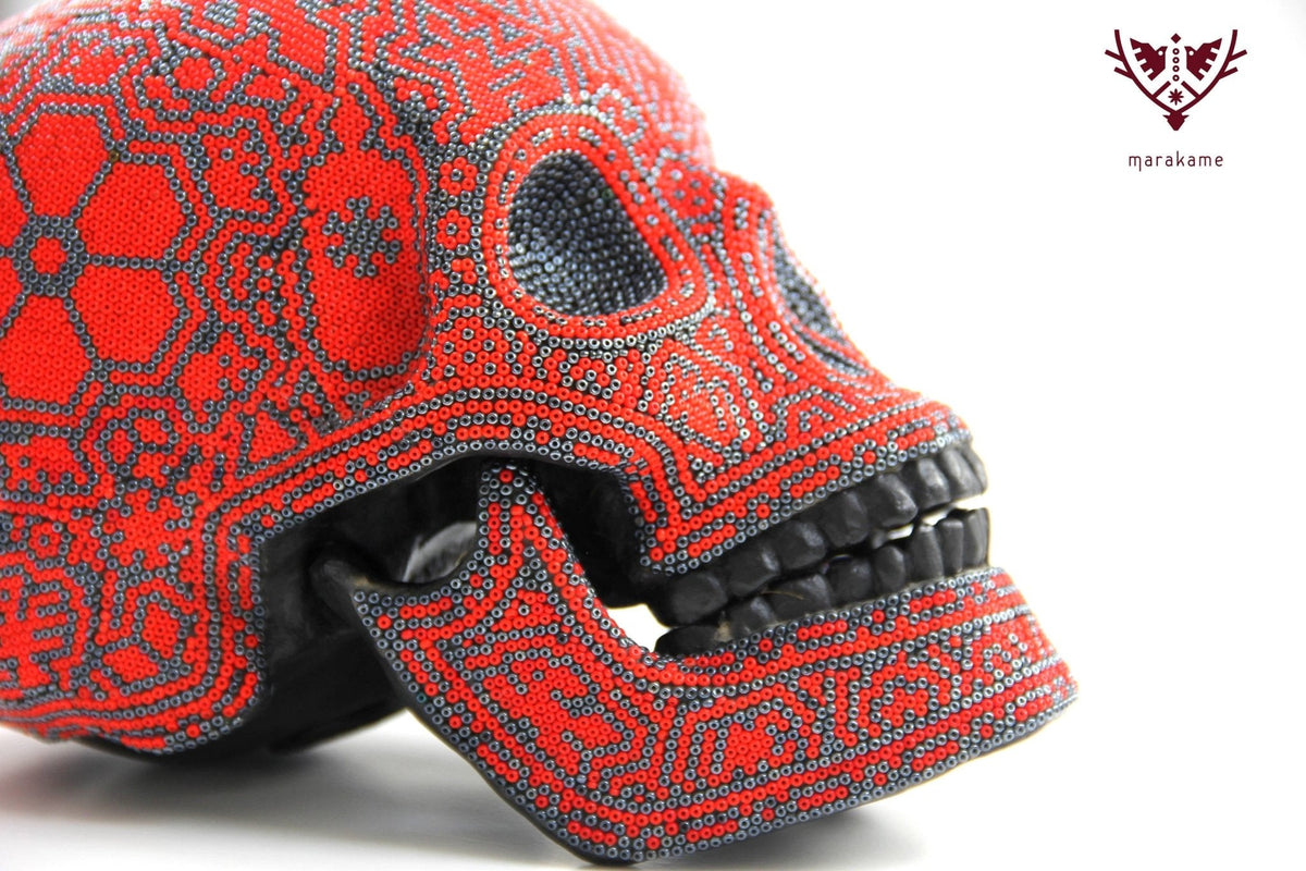 Calavera Huichol - Tatewari - Arte Huichol - Marakame