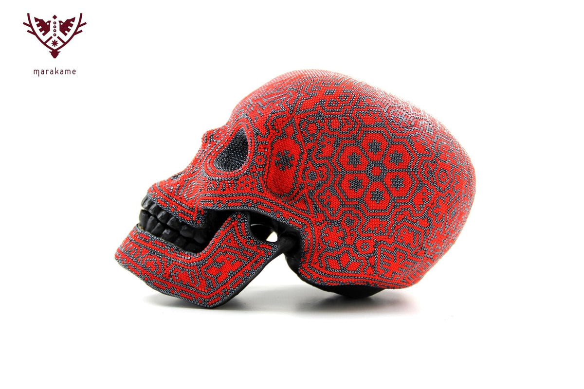 Calavera Huichol - Tatewari - Arte Huichol - Marakame