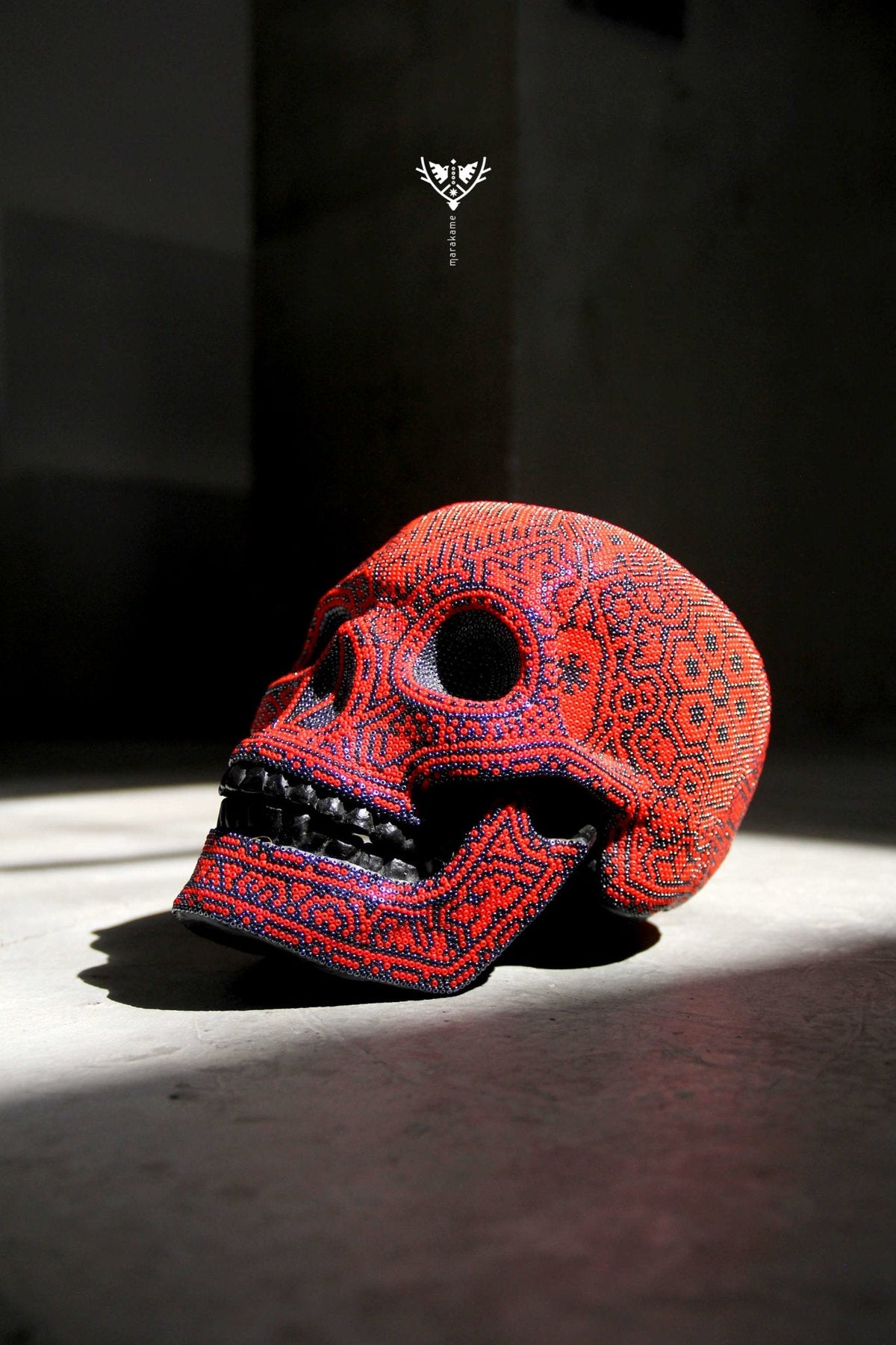 Calavera Huichol - Tatewari - Arte Huichol - Marakame