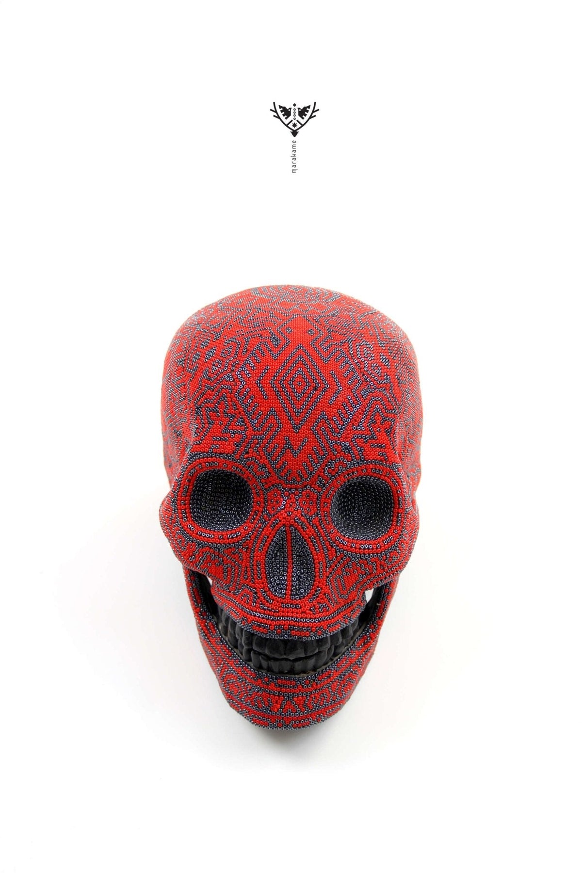 Calavera Huichol - Tatewari - Arte Huichol - Marakame