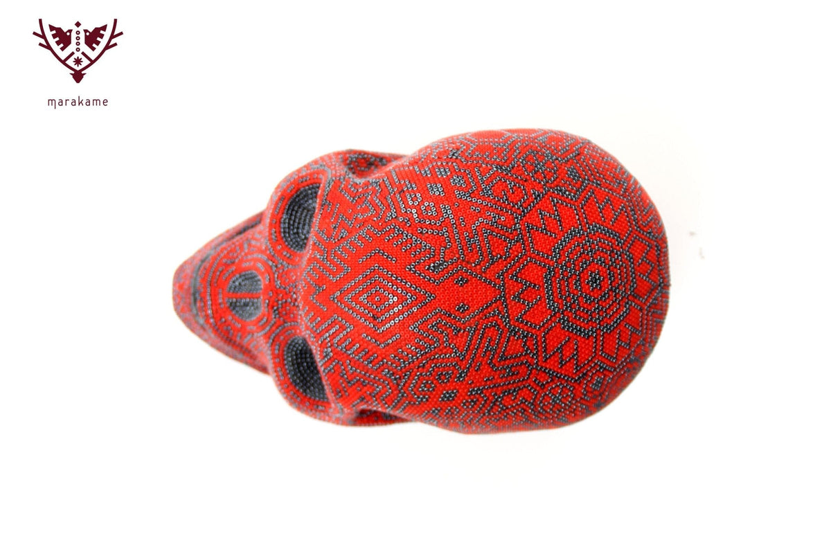 Calavera Huichol - Tatewari - Arte Huichol - Marakame