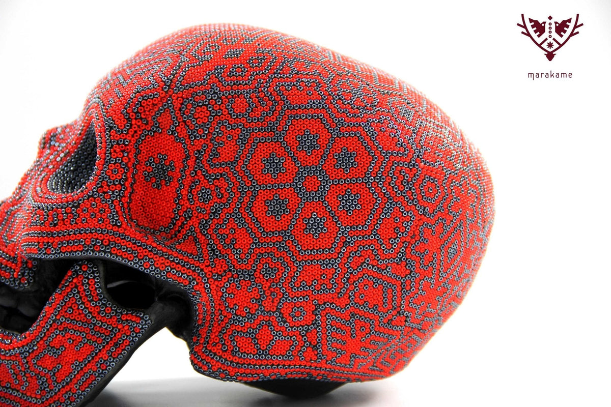 Calavera Huichol - Tatewari - Arte Huichol - Marakame