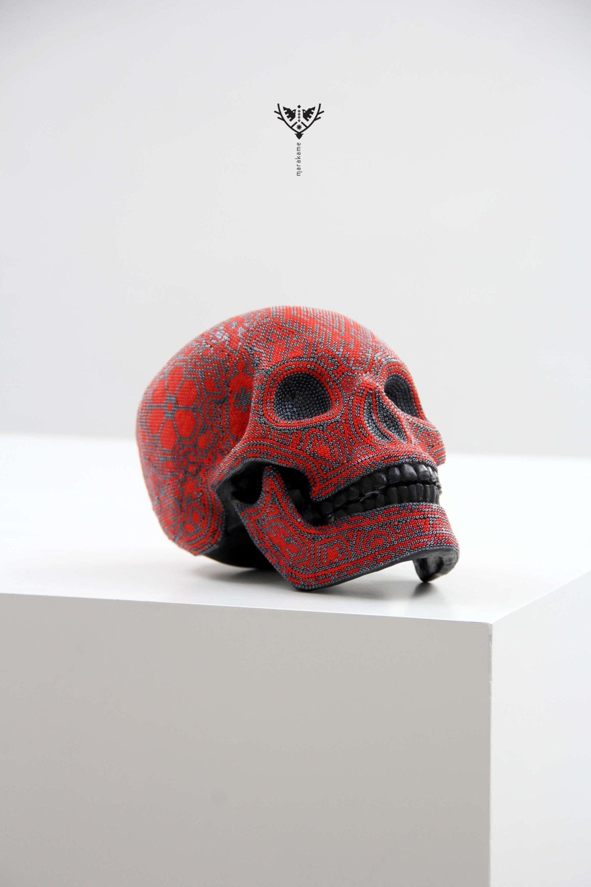 Calavera Huichol - Tatewari - Arte Huichol - Marakame