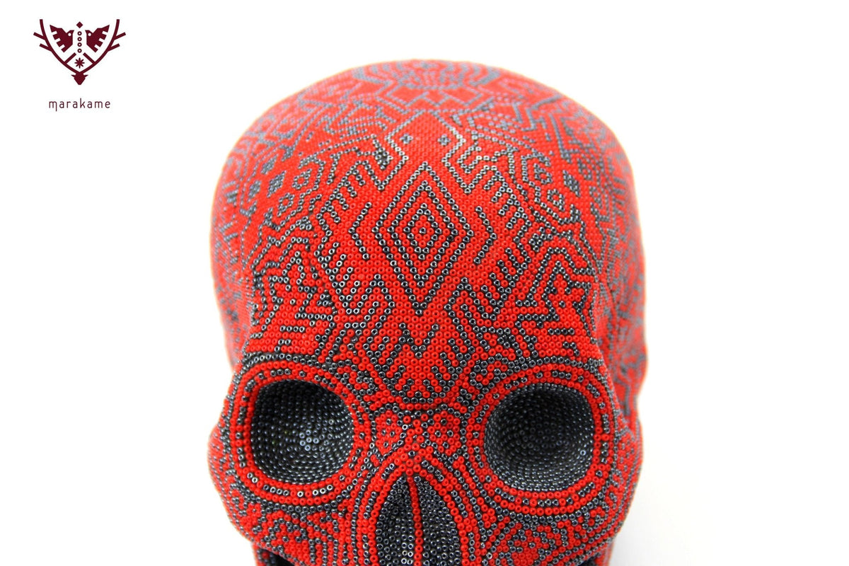 Calavera Huichol - Tatewari - Arte Huichol - Marakame