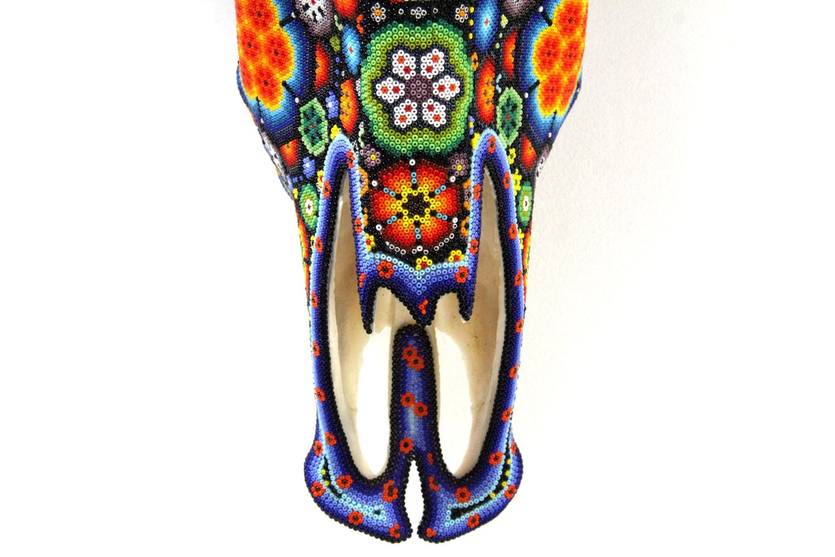 Cráneo de Longhorn Arte Huichol - Hikuri I - Arte Huichol - Marakame