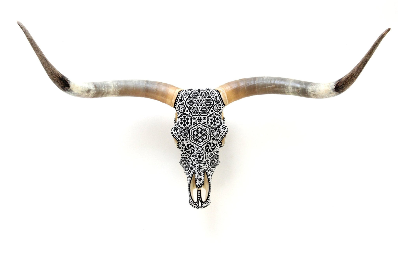 Cráneo de Longhorn Arte Huichol - Hikuri II - Arte Huichol - Marakame