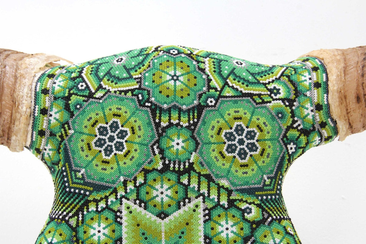 Cráneo de Longhorn Arte Huichol - Hikuri V - Arte Huichol - Marakame