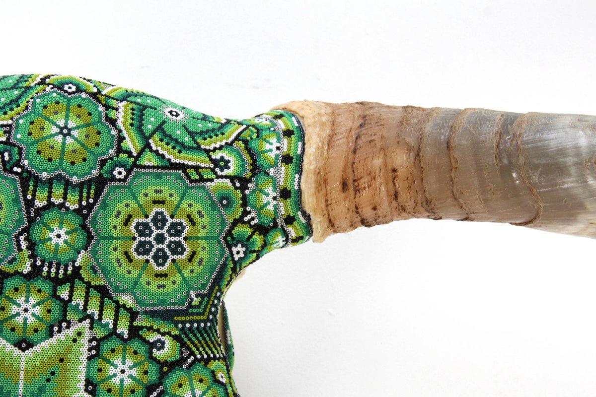Cráneo de Longhorn Arte Huichol - Hikuri V - Arte Huichol - Marakame