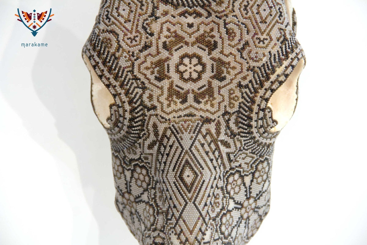 Cráneo de vaca Arte Huichol - Gran Wexikia - Arte Huichol - Marakame