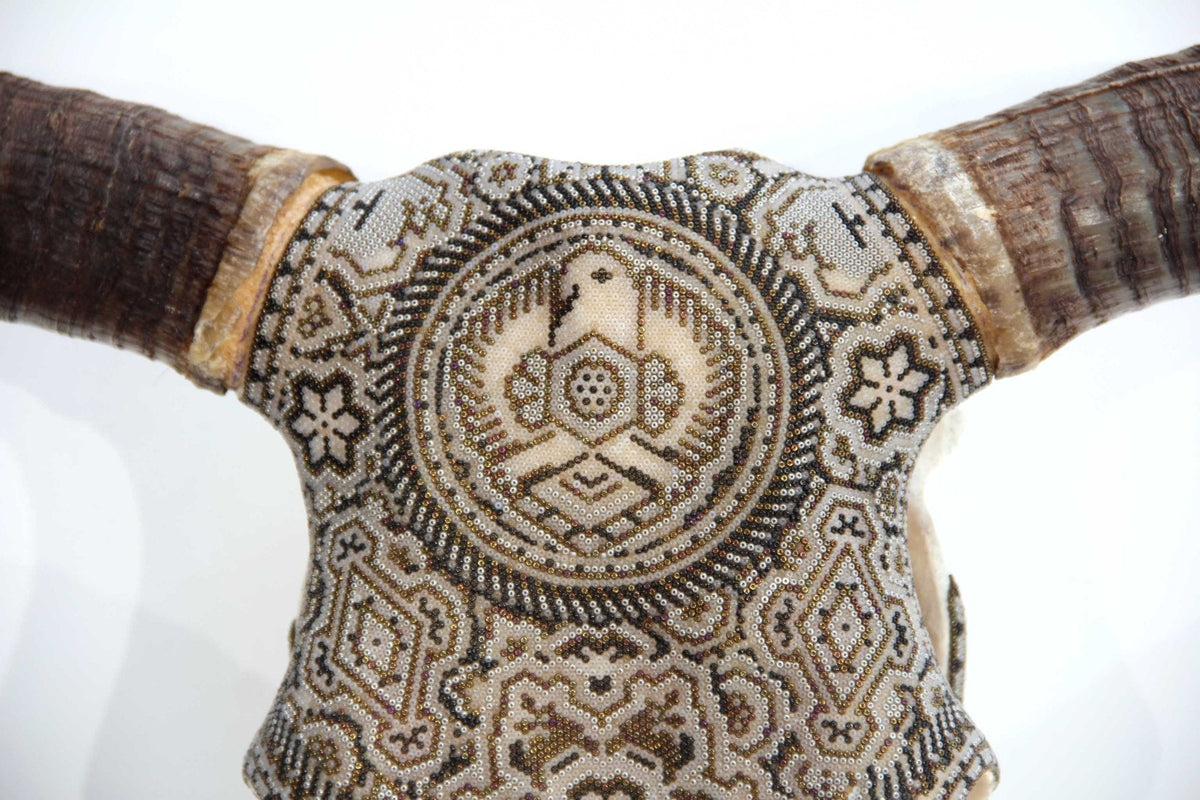 Cráneo de vaca Arte Huichol - Gran Wexikia - Arte Huichol - Marakame