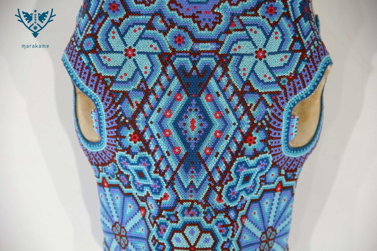 Cráneo de vaca Arte Huichol - Haramara - Arte Huichol - Marakame