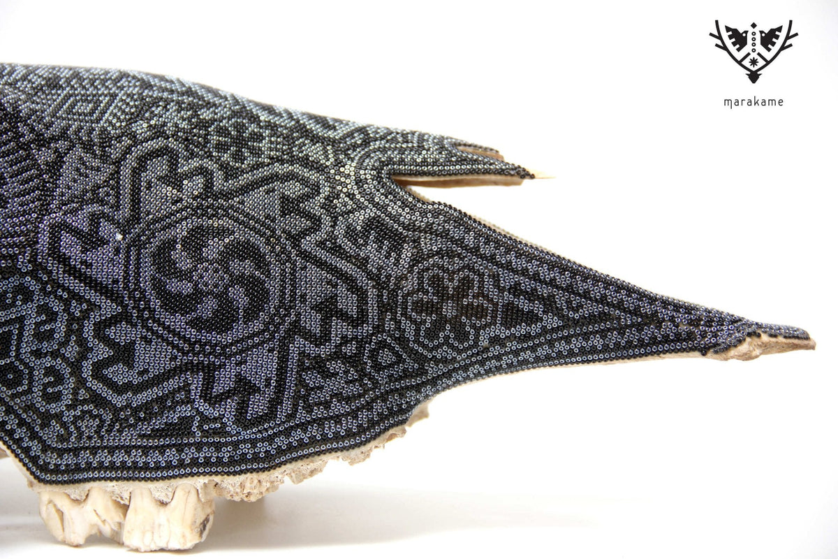 Cráneo de vaca Arte Huichol - Hikuri - Arte Huichol - Marakame