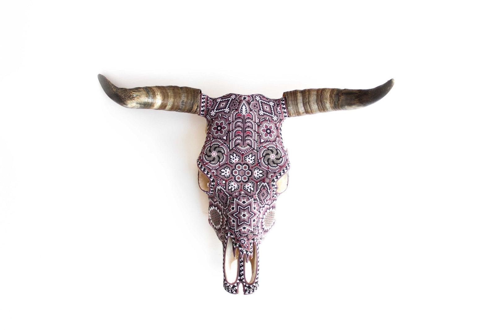 Cráneo de vaca Arte Huichol - Iku II - Arte Huichol - Marakame