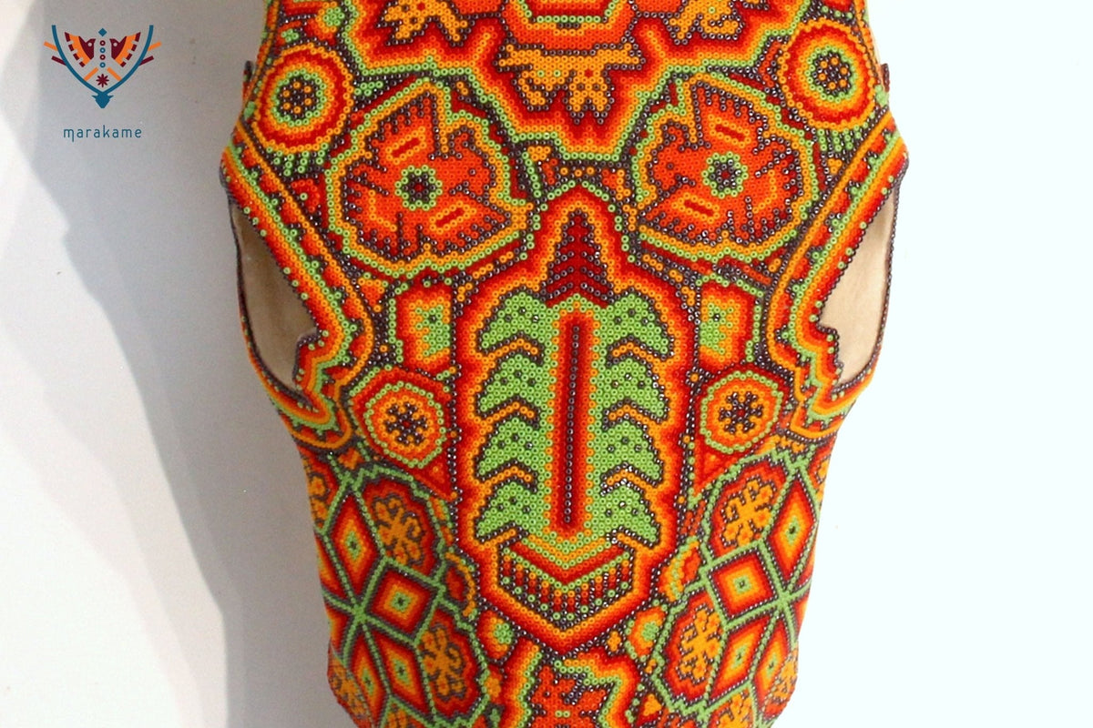 Cráneo de vaca Arte Huichol - Iku II - Arte Huichol - Marakame