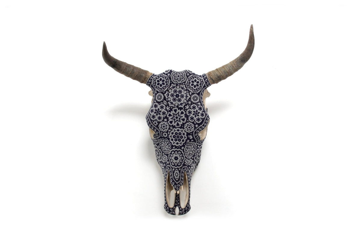 Cráneo de vaca Arte Huichol - Jícuri - Arte Huichol - Marakame