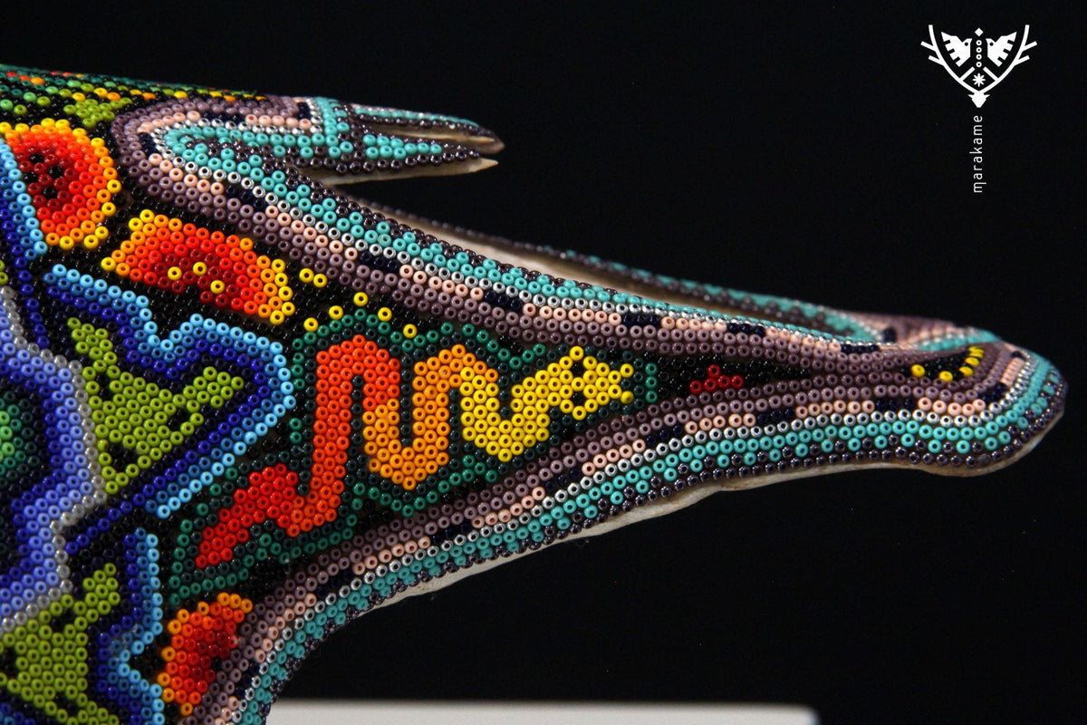 Craneo de vaca Arte Huichol - Kauyumari Katira - Arte Huichol - Marakame