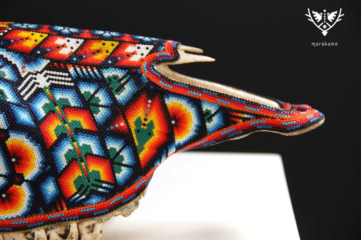 Cráneo de vaca Arte Huichol - Maxa kuaxi - Arte Huichol - Marakame