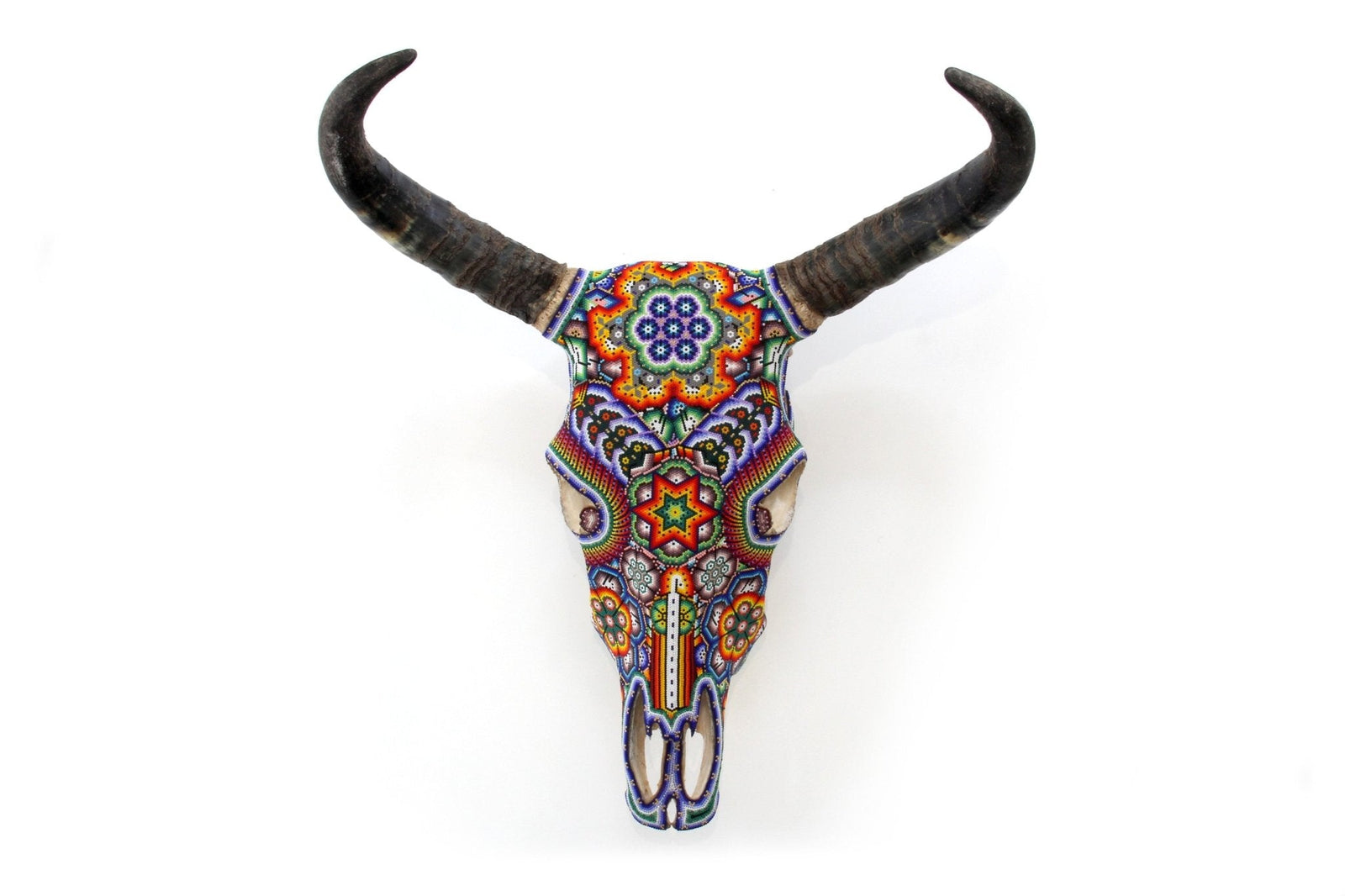 Cráneo de vaca Arte Huichol - Neixa Wixárika - Arte Huichol - Marakame