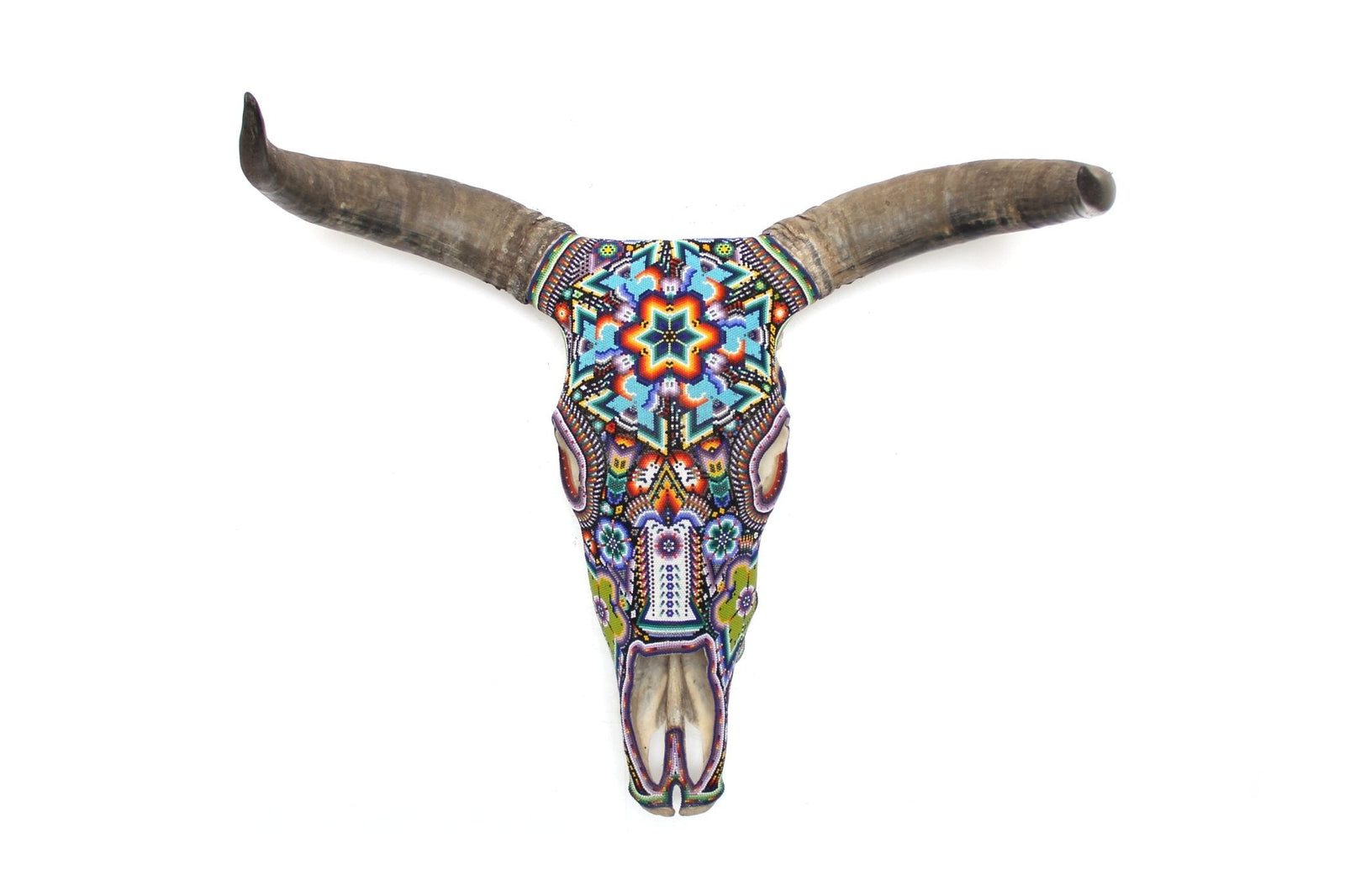 Cráneo de vaca Arte Huichol - Tatsíu - Arte Huichol - Marakame