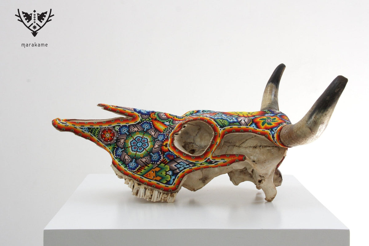 Cráneo de vaca Arte Huichol - Tau - Arte Huichol - Marakame