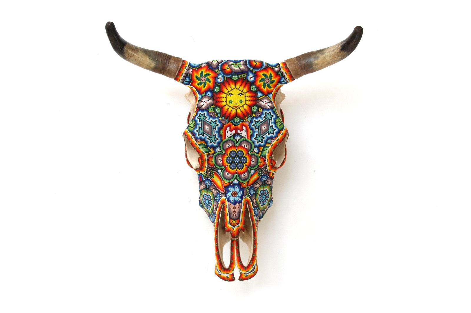 Cráneo de vaca Arte Huichol - Tau - Arte Huichol - Marakame