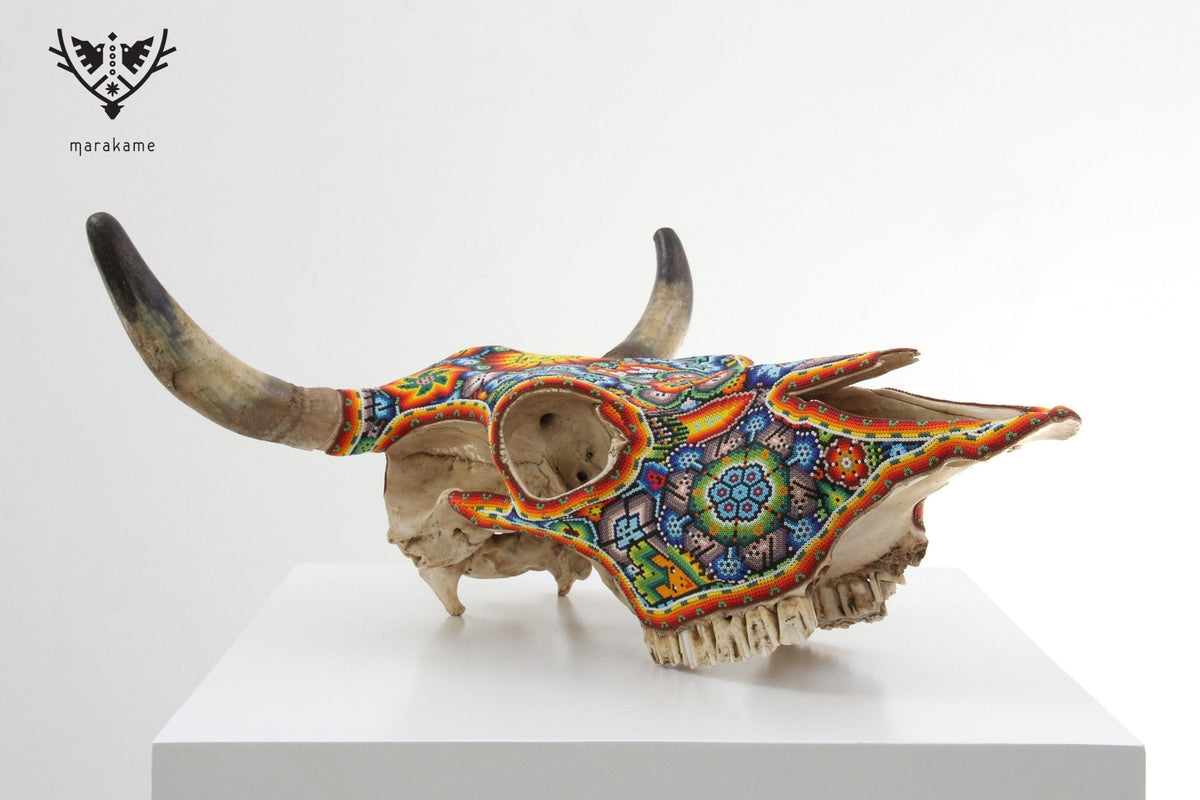 Cráneo de vaca Arte Huichol - Tau - Arte Huichol - Marakame