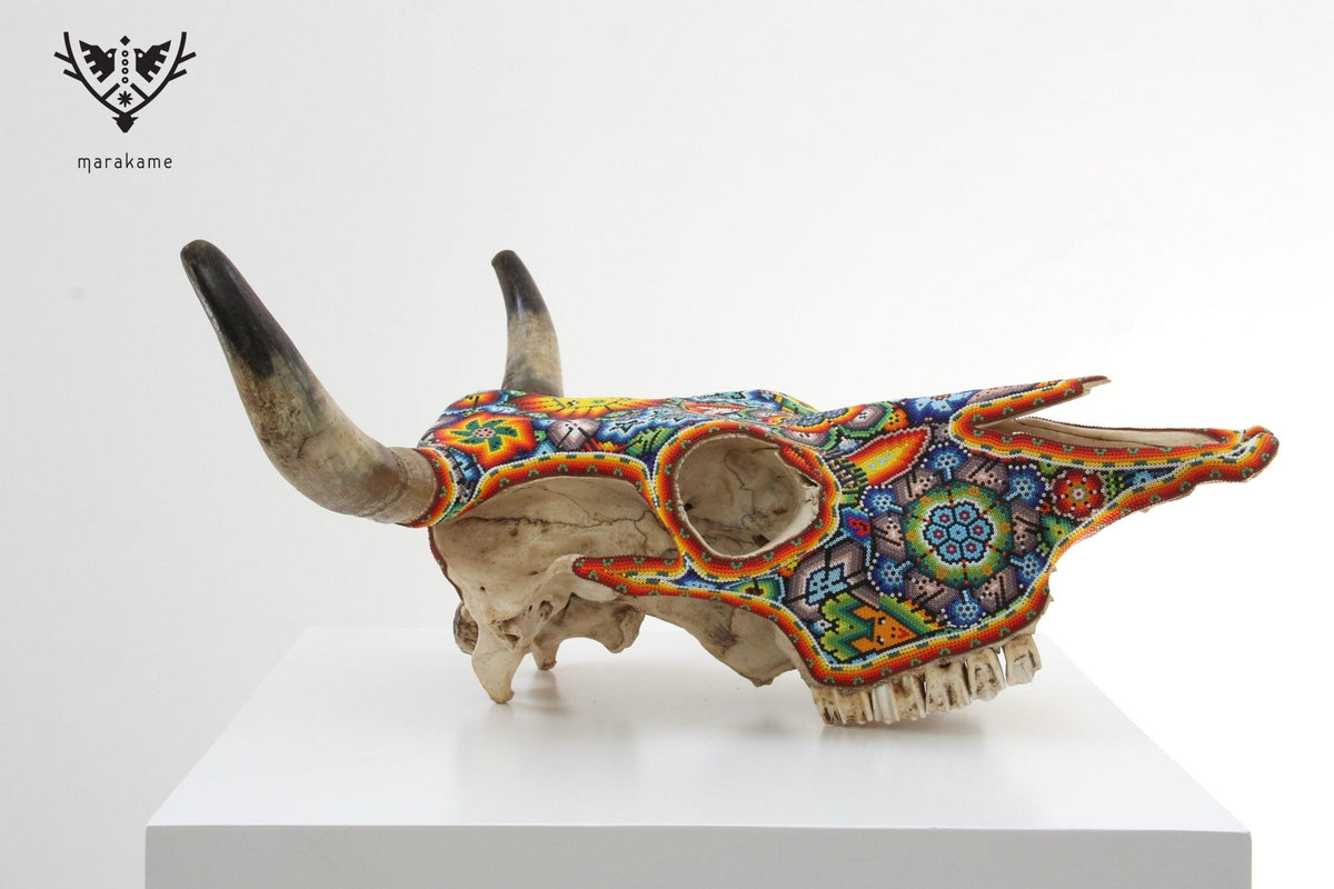 Cráneo de vaca Arte Huichol - Tau - Arte Huichol - Marakame