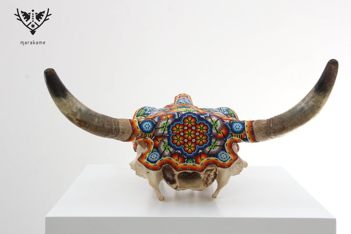 Cráneo de vaca Arte Huichol - Tau - Arte Huichol - Marakame