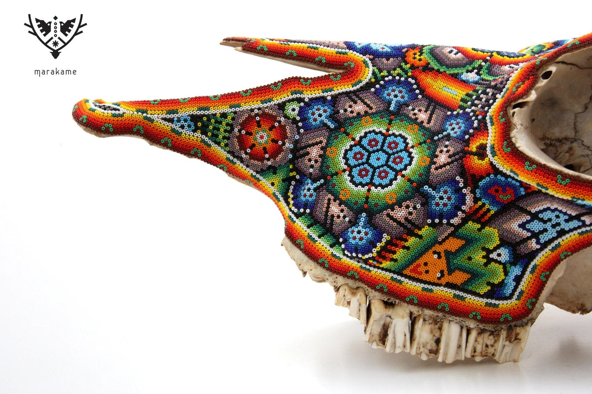 Cráneo de vaca Arte Huichol - Tau - Arte Huichol - Marakame