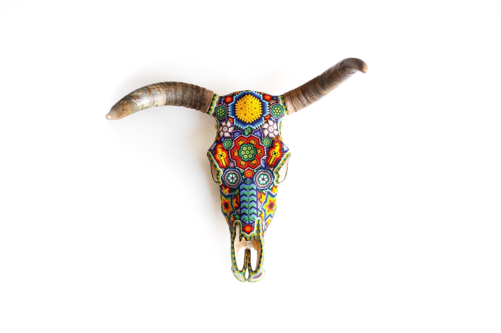 Cráneo de vaca Arte Huichol - Tau II - Arte Huichol - Marakame