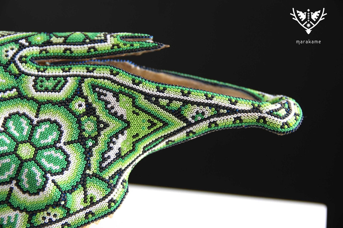 Cráneo de vaca Arte Huichol - Tuutu wexik+a - Arte Huichol - Marakame
