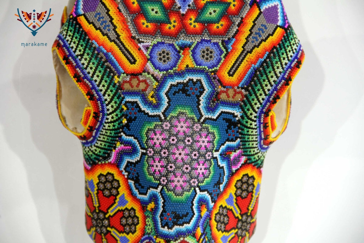 Cráneo de vaca Arte Huichol - Wa x+rikiya - Arte Huichol - Marakame