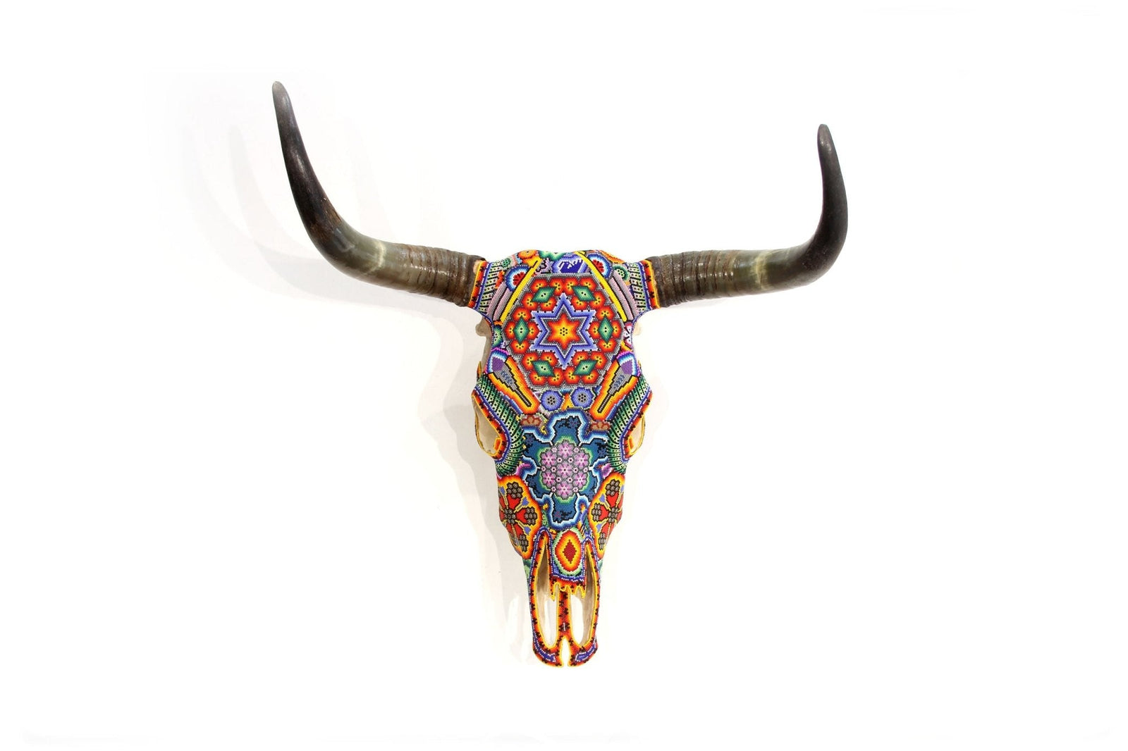 Cráneo de vaca Arte Huichol - Wa x+rikiya - Arte Huichol - Marakame