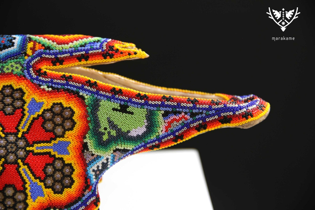 Cráneo de vaca Arte Huichol - Wa x+rikiya - Arte Huichol - Marakame