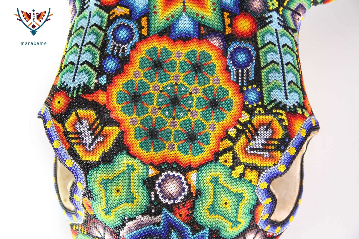 Cráneo de vaca Arte Huichol - Xurawe - Arte Huichol - Marakame