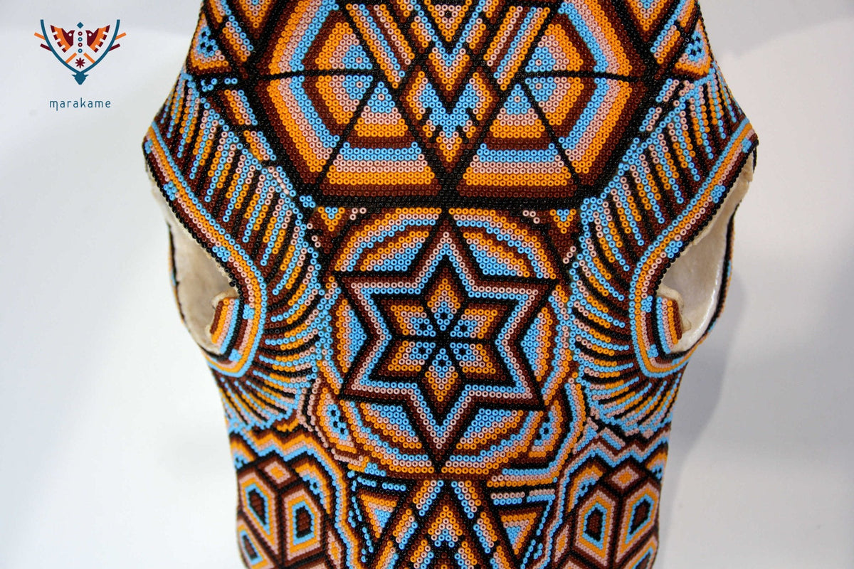 Cráneo de vaca Arte Huichol - Xurawe - Arte Huichol - Marakame