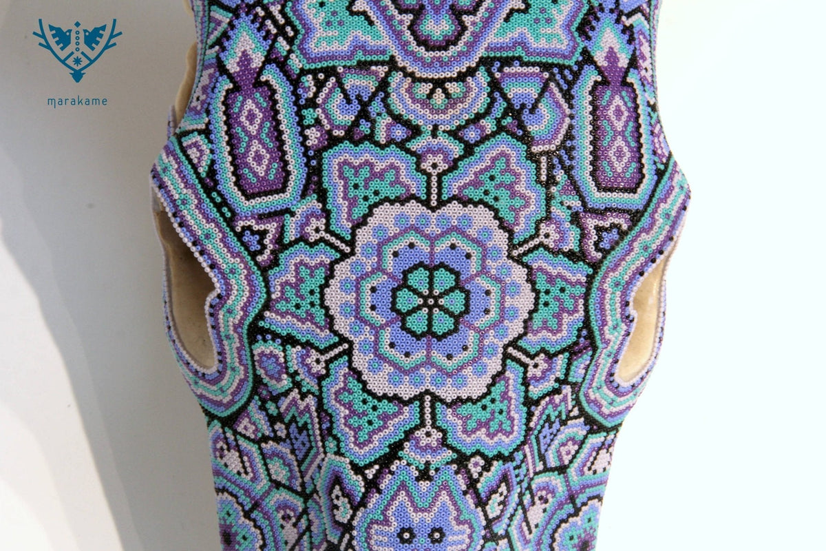 Cráneo de vaca Arte Huichol - Xurawe II - Arte Huichol - Marakame