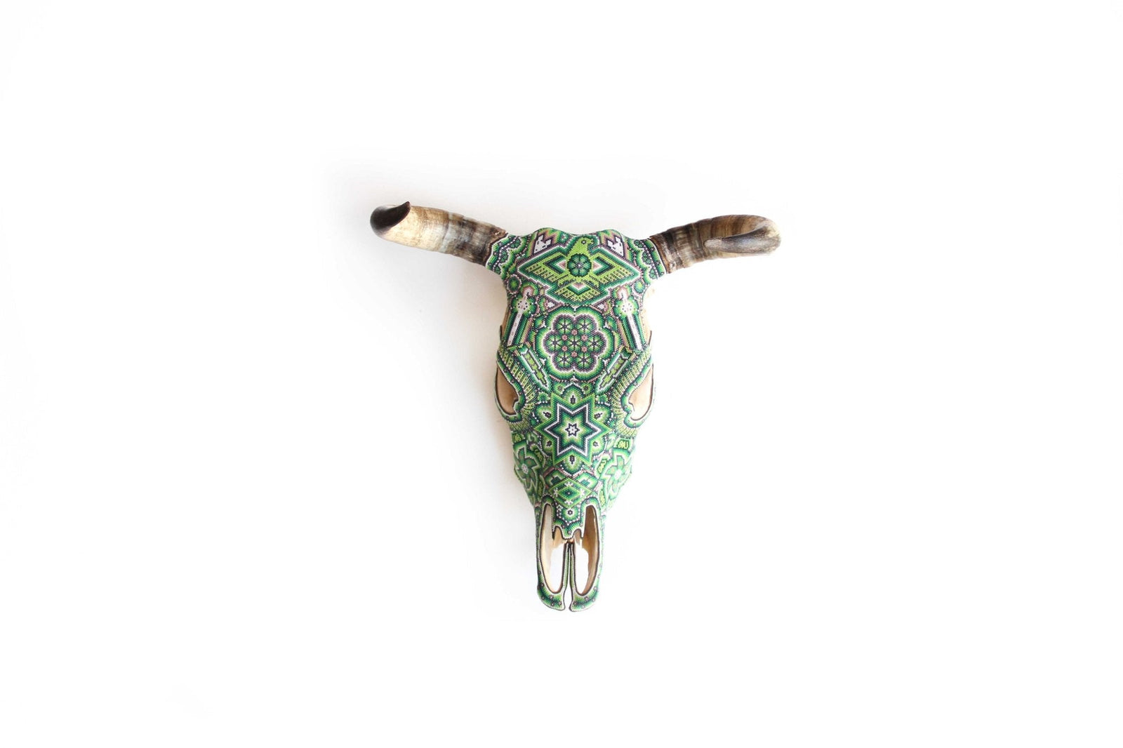 Cráneo de vaca Arte Huichol - Xurawe II - Arte Huichol - Marakame