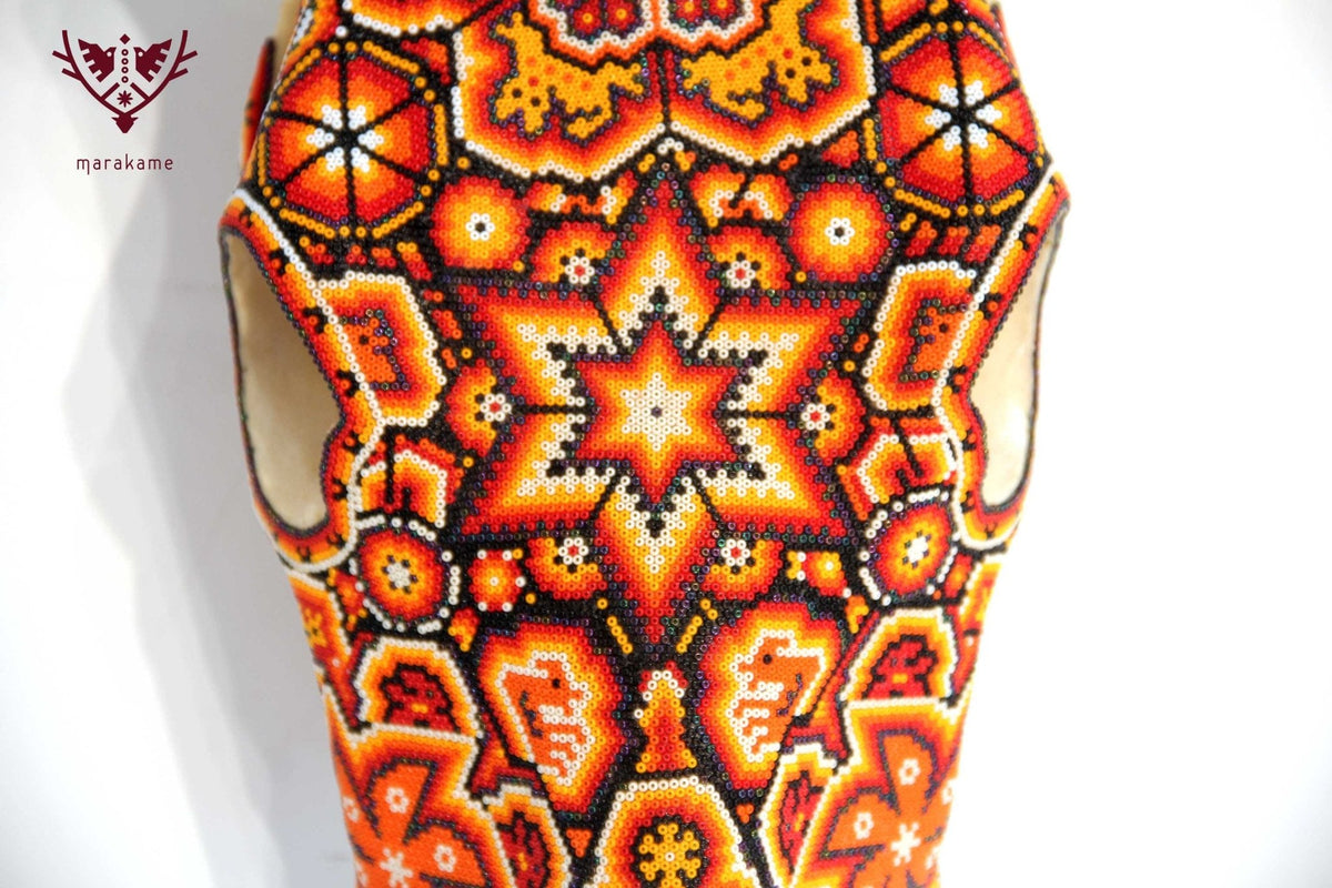Cráneo de vaca Arte Huichol - Xurawe Tatewari - Arte Huichol - Marakame
