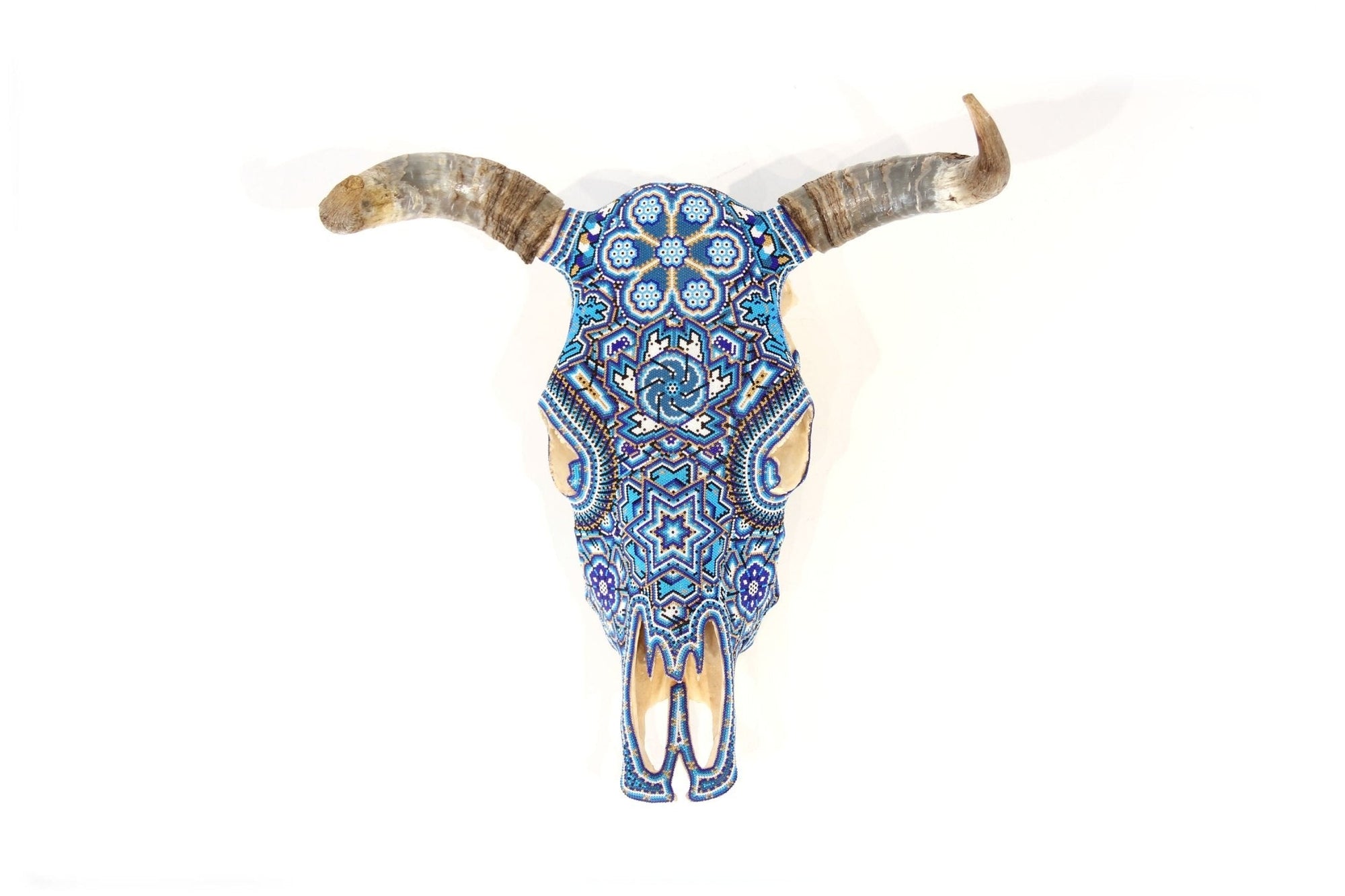 Cráneo de vaca Arte Huichol - Xurawe Temai - Arte Huichol - Marakame