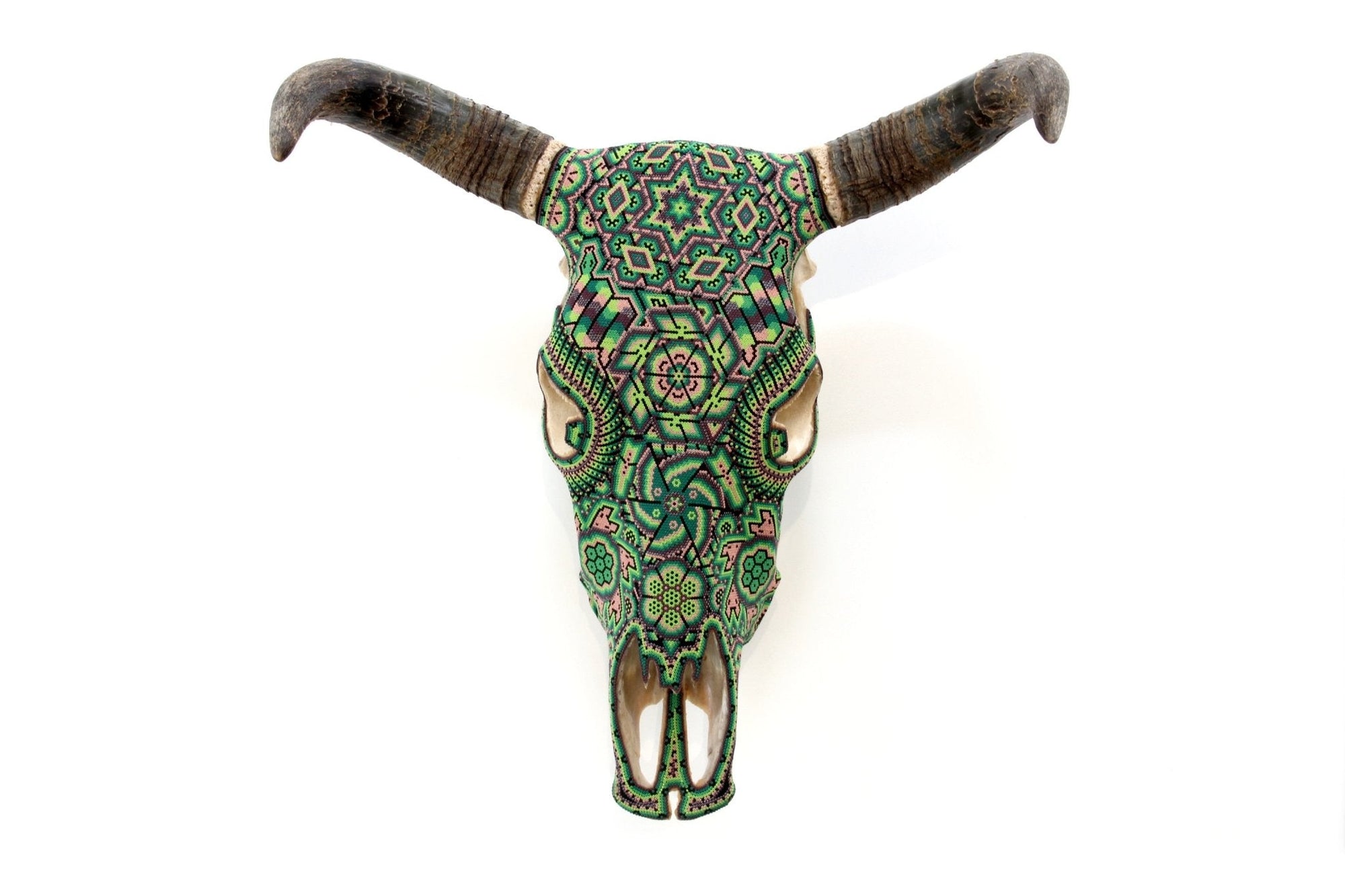 Cráneo de vaca Arte Huichol - xurawe tuutú - Arte Huichol - Marakame