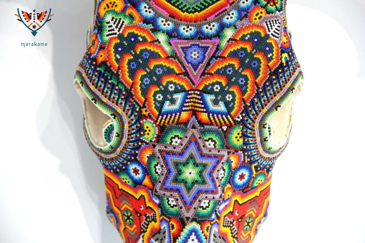 Cráneo de vaca Arte Huichol - Xurawe wexik+a - Arte Huichol - Marakame