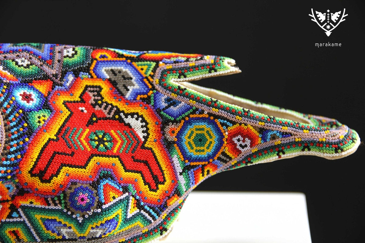 Cráneo de vaca Arte Huichol - Xurawe wexik+a - Arte Huichol - Marakame