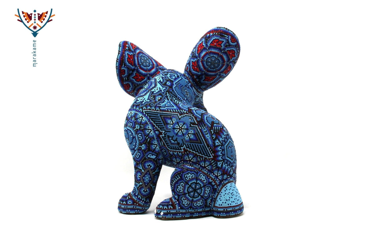 Escultura Arte Huichol Conejo - Tatsíu - Arte Huichol - Marakame