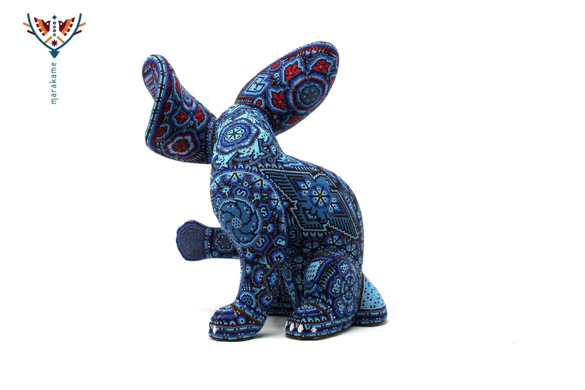 Escultura Arte Huichol Conejo - Tatsíu - Arte Huichol - Marakame