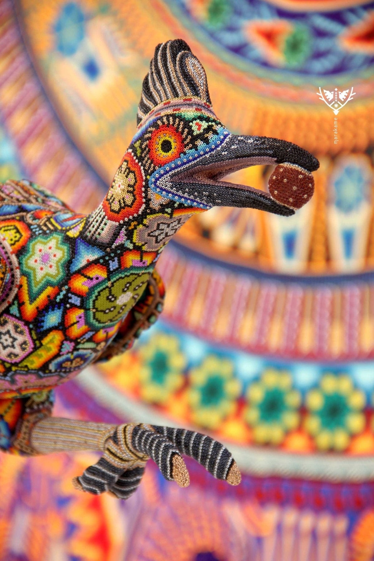 Escultura Arte Huichol - Correcaminos x Faisán - Arte Huichol - Marakame